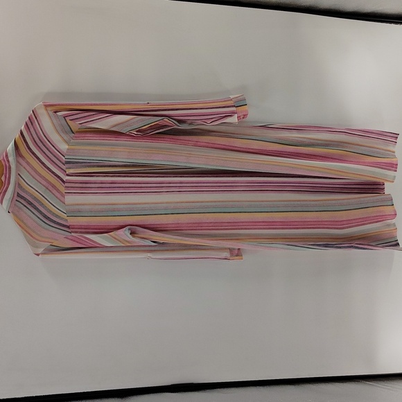 Velzera Striped Collared Shirt Dress Button Down Size Medium Midi Long sleeve - Picture 9 of 9